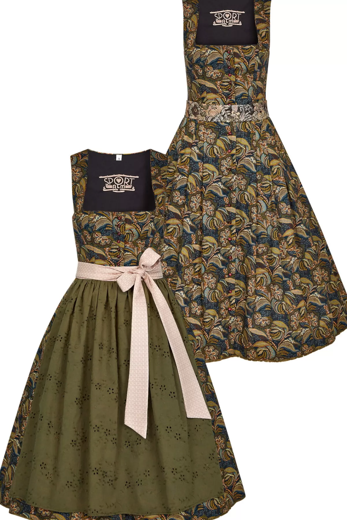 SPORTALM Dirndl mit Allover-Druck und Schürze mit Lochstickerei* Dirndl