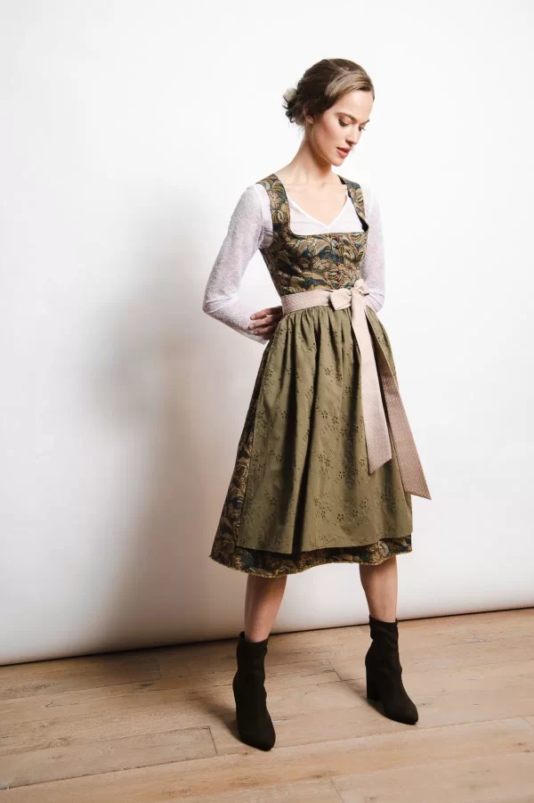 SPORTALM Dirndl mit Allover-Druck und Schürze mit Lochstickerei* Dirndl