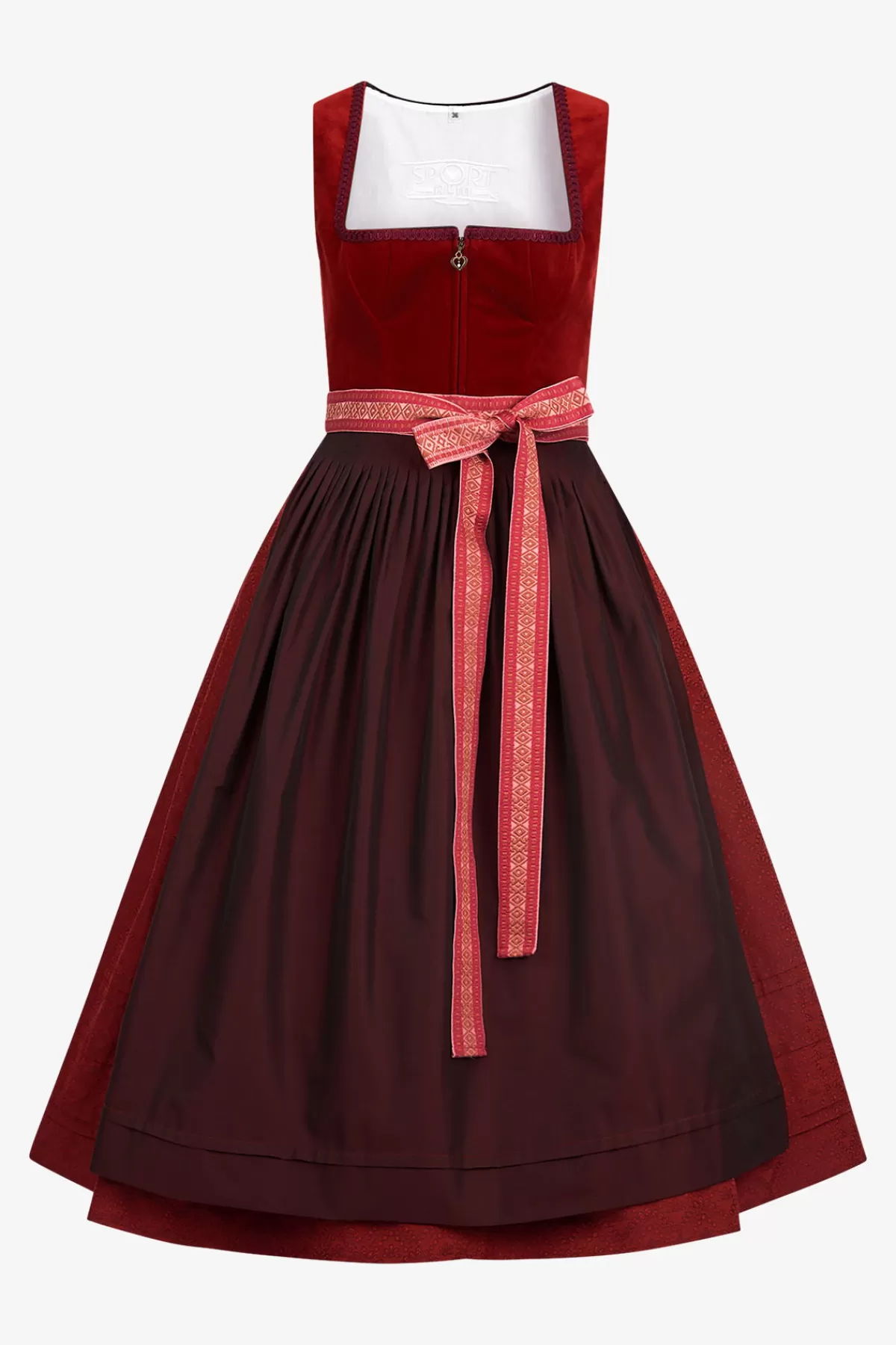 SPORTALM Dirndl mit rotem Samt* Dirndl