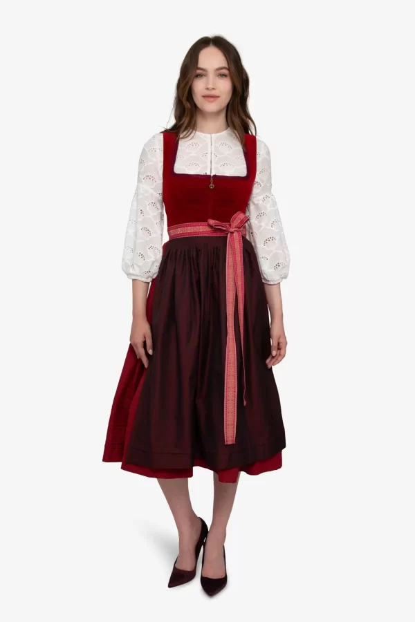 SPORTALM Dirndl mit rotem Samt* Dirndl