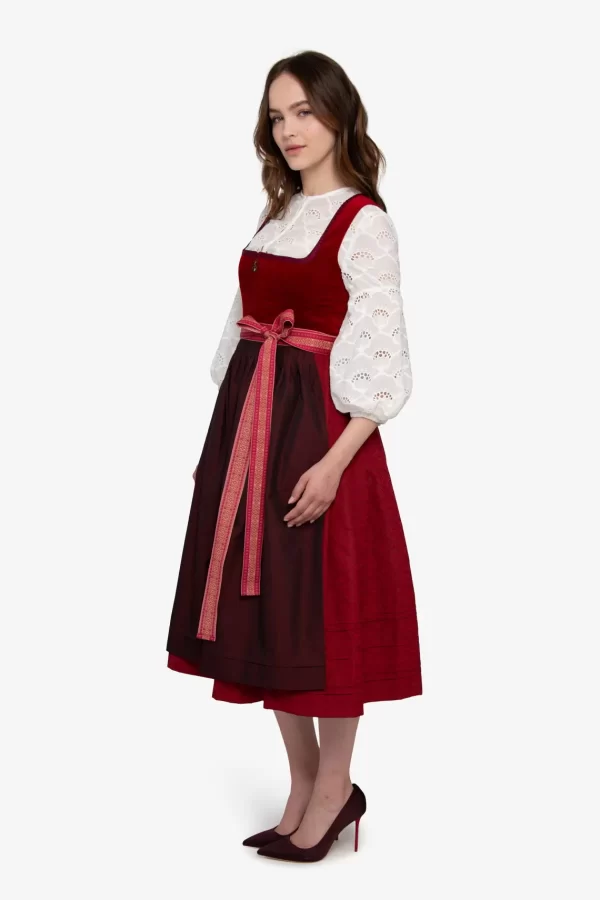 SPORTALM Dirndl mit rotem Samt* Dirndl