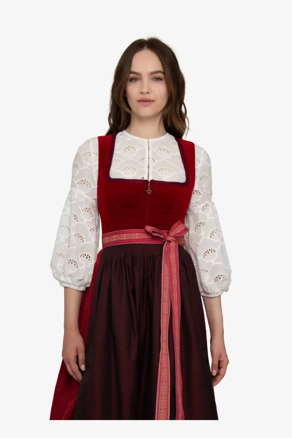 SPORTALM Dirndl mit rotem Samt* Dirndl