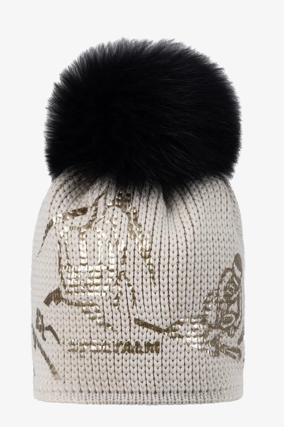 SPORTALM Grobstrickmütze mit Echtpelz-Bommel*Damen Accessoires Mit Pelz | Accessoires Mit Pelz