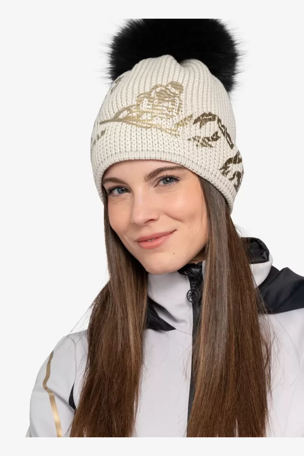 grobstrickmtze_mit_echtpe_2.webp SPORTALM Grobstrickmütze mit Echtpelz-Bommel*Damen Accessoires Mit Pelz | Accessoires Mit Pelz