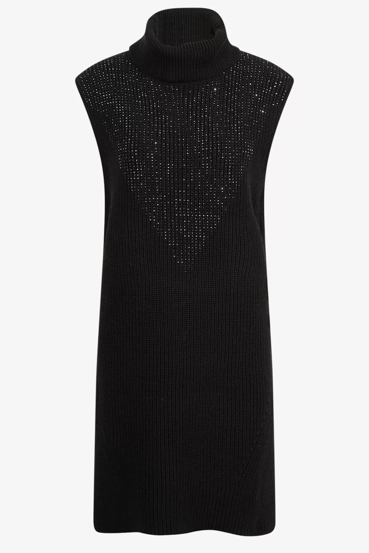SPORTALM Ärmelloser Long-Pulli mit Stehkragen* Strick